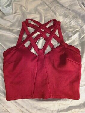 Charlotte Russe Red Strappy Crop Top